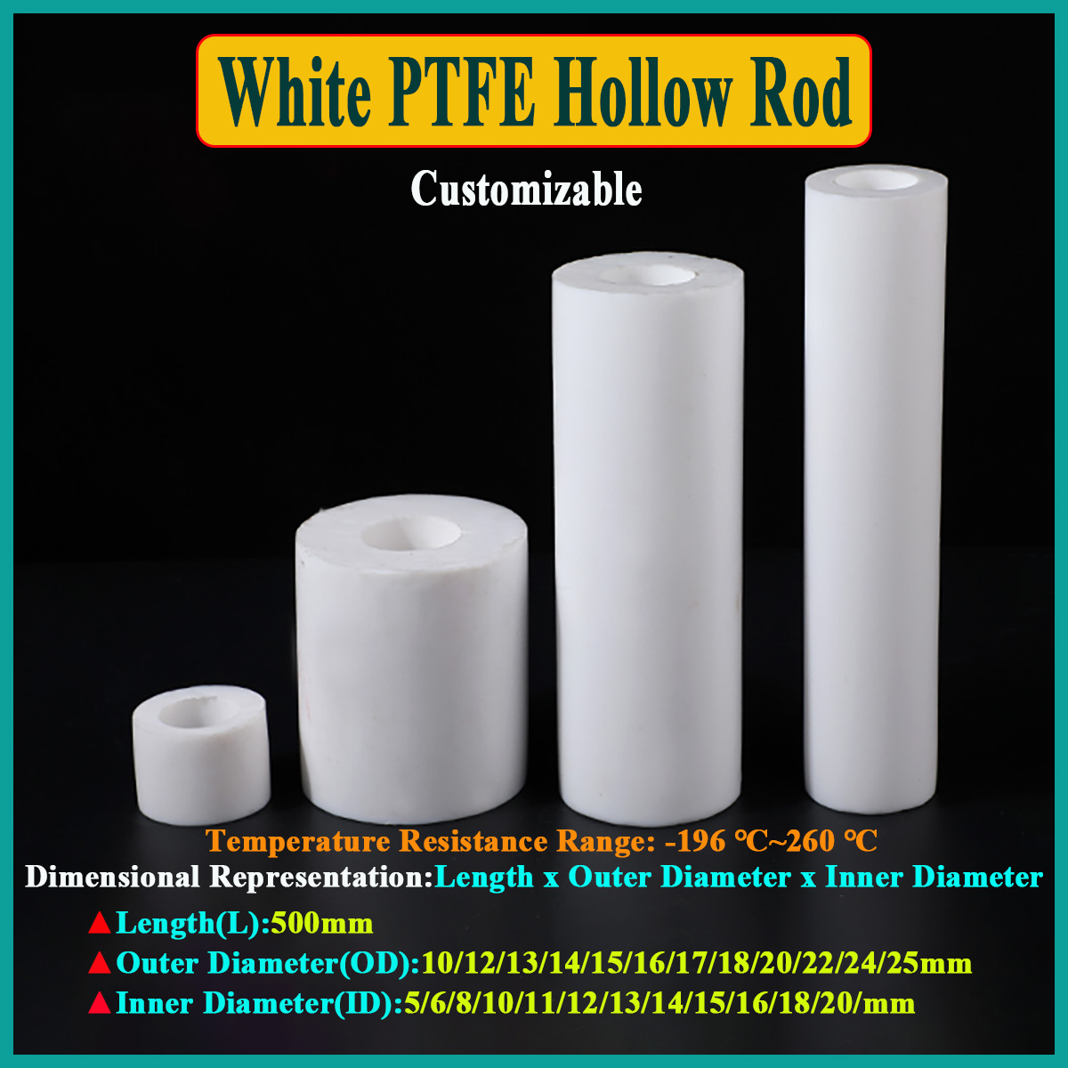 1Pcs White PTFE Hollow Rod Pol - Ptfe Tube review and price